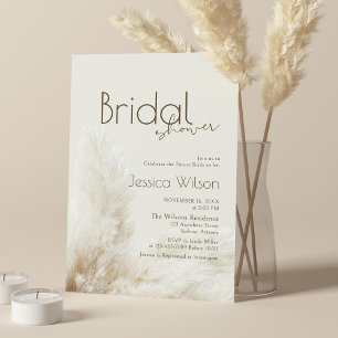 Invitation Boho Neutral Fluffy Pampas Grass Fête des mariées