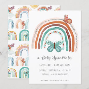 Invitation Boho Neutre Arc-en-ciel Terracotta Turquoise Solei