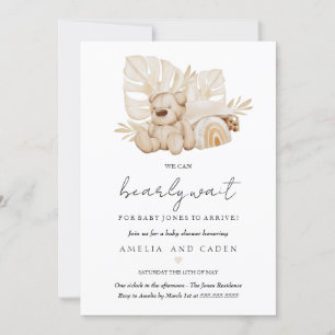 Invitation Boho Neutre Nous Pouvons Bearly Wait Baby shower