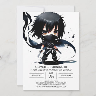 Invitation Boho Ninja Scroll Anniversaire
