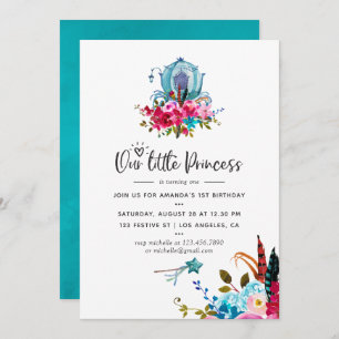 Invitation Boho Notre petite princesse n'importe quel âge fêt