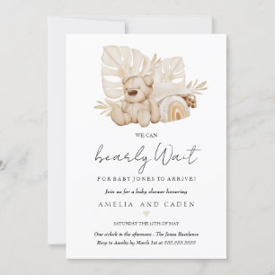 Invitation Boho Nous Pouvons Bearly Wait Baby shower
