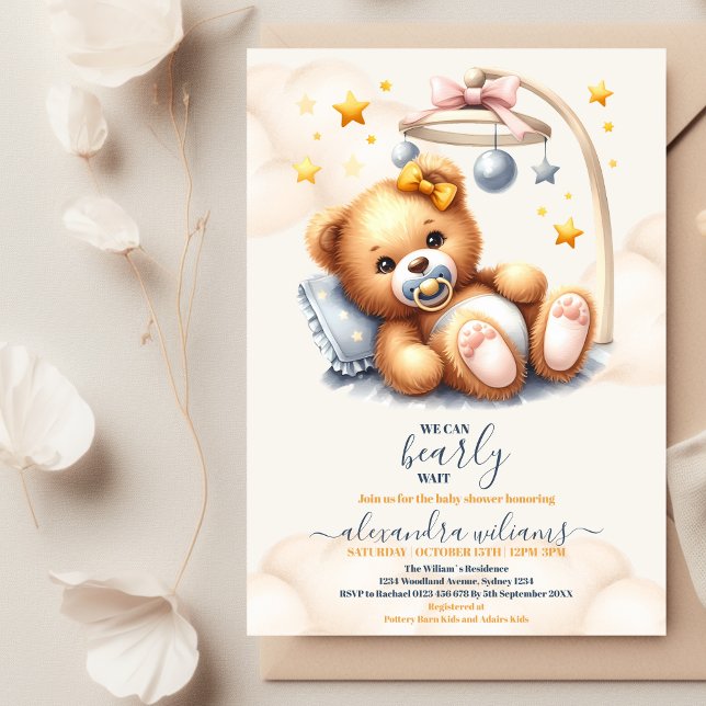 Invitation Boho Nous Pouvons Bearly Wait Baby shower (Créateur téléchargé)