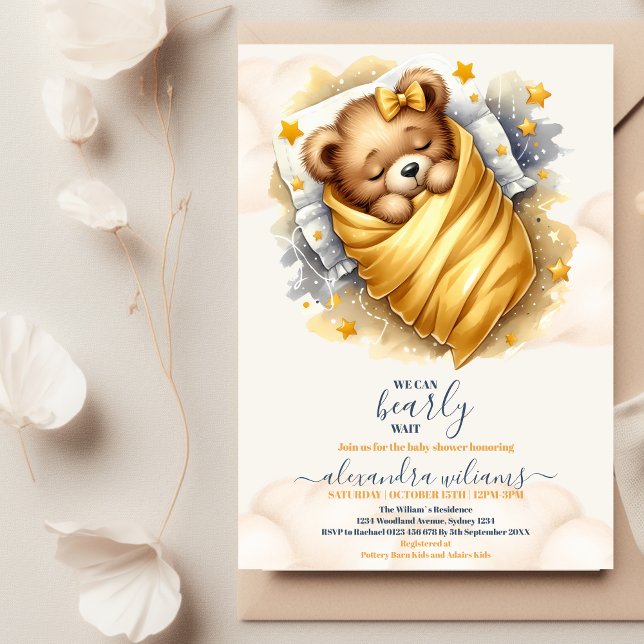Invitation Boho Nous Pouvons Bearly Wait Baby shower (Créateur téléchargé)