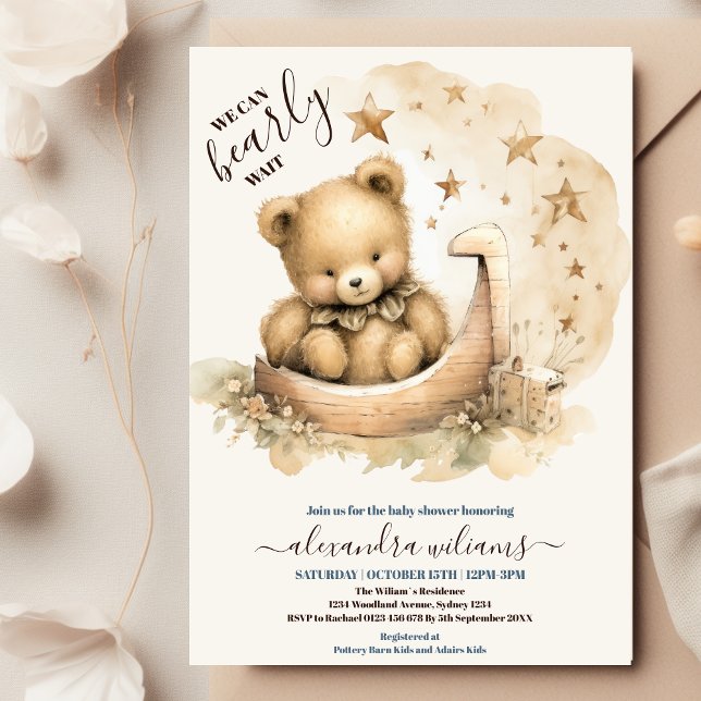 Invitation Boho Nous Pouvons Bearly Wait Baby shower (Créateur téléchargé)