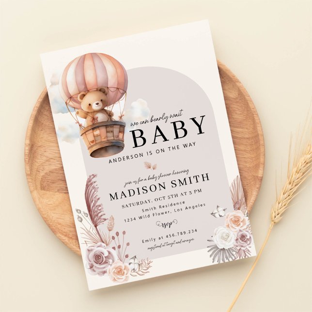 Invitation Boho Nous Pouvons Bearly Wait Baby shower (Créateur téléchargé)