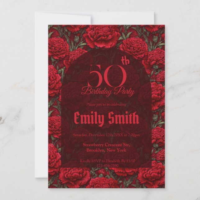 Invitation Boho Œillet Inspiré Premier Anniversaire (Devant)