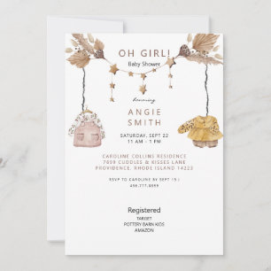 Invitation Boho Oh Girl Clothes Baby shower III