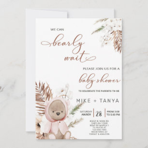 Invitation Boho on peut attendre longtemps ours baby shower i