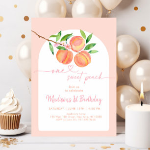 Invitation Boho One Sweet Peach Anniversaire