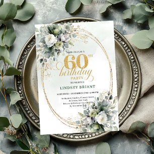 Invitation Boho Or Boho Gold pour 60e Anniversaire