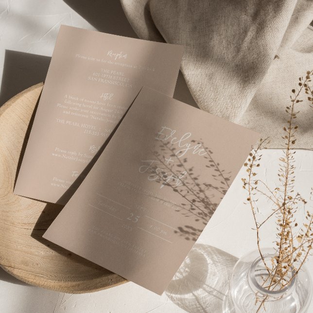 Invitation Boho orange vif moderne tout en un Mariage (Créateur téléchargé)