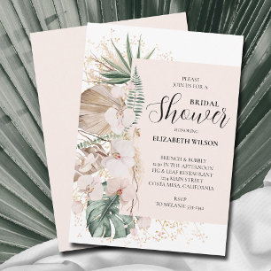 Invitation Boho Orchidées Palmiers Shower de Mariée