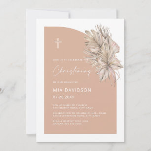 Invitation Boho Palm demi-arc rose pâle Christine
