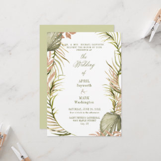 Invitation Boho Palm Feuille de verdure Mariage 2