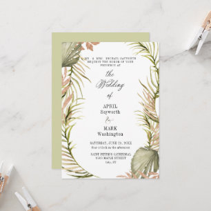 Invitation Boho Palm Mariage de verdure