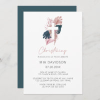 Boho Palm Vert Aquarelle rose Floral Christening