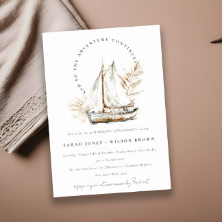 Invitation Boho Palm Voilier Mariage Anniversaire