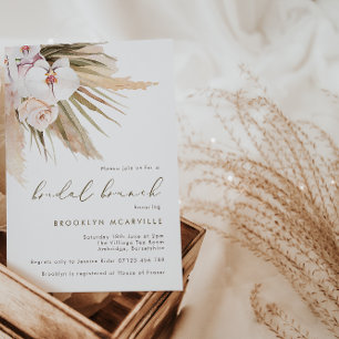 Invitation Boho Pampas Aquarelle en laiton Brunch nuptial flo