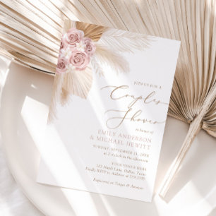Invitation Boho Pampas Couples en laiton douche