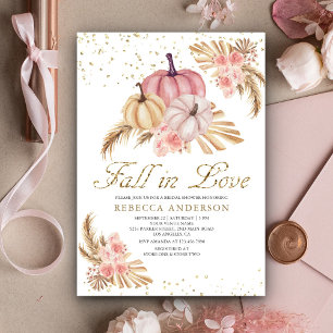 Invitation Boho Pampas Dusty Rose Roses Citrouille Fête des m