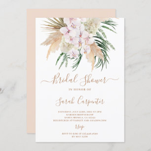 Invitation Boho Pampas Grass Bridal Shoe