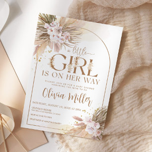 Invitation Boho Pampas Grass Desert Girl Baby shower