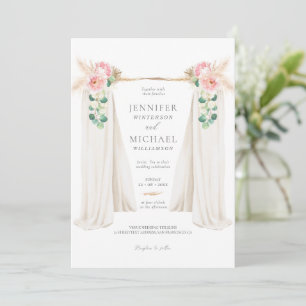 Invitation Boho Pampas Grass Et Arc De Verdure Mariage Invi
