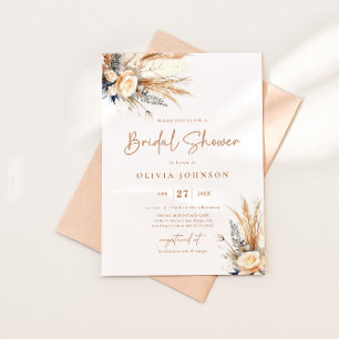 Invitation Boho Pampas Grass Fête des mariées Floral Invitati