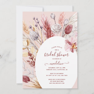Invitation Boho Pampas Grass Fête des mariées Florale