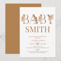 Boho Pampas Grass Girls Baby Word Baby shower