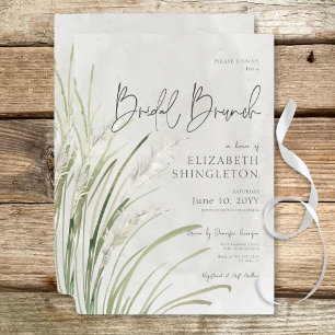 Invitation Boho Pampas Grass Minimal Bridal Brunch