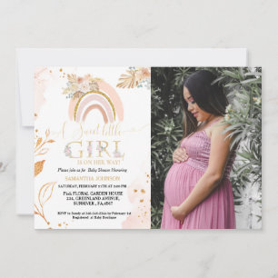Invitation Boho Pampas Grass Rainbow Desert Girl Baby shower