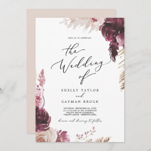 Invitation Boho Pampas Grass tout en un Mariage