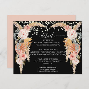 Invitation Boho Pampas Grass Twinkle Lights Détails sur le Ma