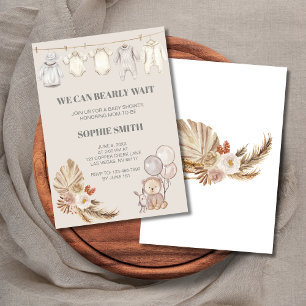 Invitation Boho Pampas Nous Pouvons Attendre