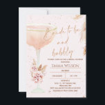 Invitation Boho Pampas Rose Gold Mariée Pour Être Fête des ma<br><div class="desc">Boho Pampas Rose Gold Bride To Be Bridal Shower Invitation Délicate et moderne aquarelle mariée à être et bulle nuptiale invitation douche avec un arrangement floral bohème avec l'herbe pampas. Le design comprend également une vitre à champagne et un titre d'or rose de calligraphie moderne. C'est une façon douce pour...</div>