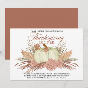 Invitation Boho Pampas rustique Grass   Action de grâces Citr