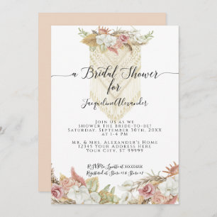 Invitation Boho Pampas Tropical Grass Fête des mariées Floral