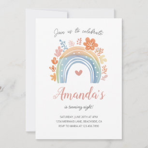 Invitation Boho Pastel Rainbow Girl's Birthday Party