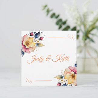 Invitation Boho Peachy Floral