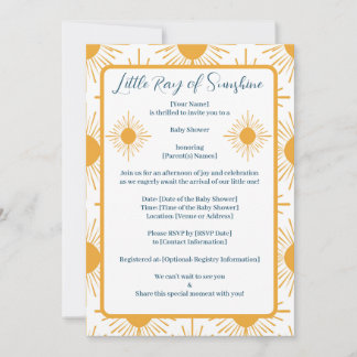 Invitation Boho Petit Rayon de Soleil Baby Shower Neutre