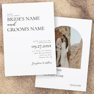 Invitation Boho Photo Minimaliste Moderne Simple Mariage