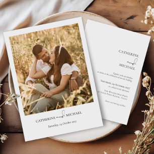Invitation Boho Photo Moderne Minimaliste Mariage