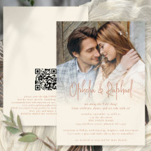 Boho Photo Overlay QR Terracotta Cream Mariage