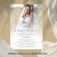 Boho Photo Overlay Script Baby shower bohémien
