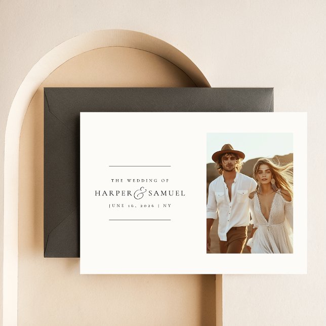 Invitation Boho Photo Wedding | Élégant moderne (Créateur téléchargé)