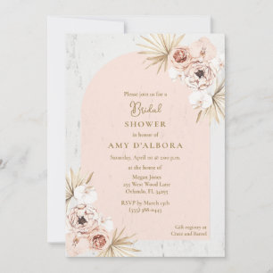 Invitation Boho Pink Floral Digital Fête des mariées Party