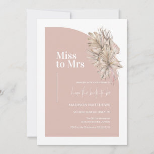 Invitation Boho Pink Minimal Arch Mlle à Mme Fête des mariées