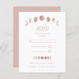 Invitation Boho Pink Moon Phases de mariage minimal moderne R